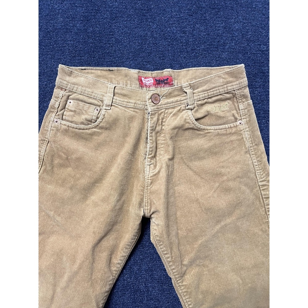 Levis 513 Pants Mens 32x32 Beige Corduroy Slim Straight Chino Casual 5 Pocket